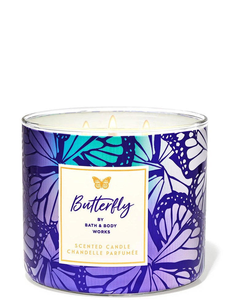 B&BW  Scented 3 Wick Candle Butterfly 14.5oz/411g Bath & Body Works