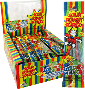 Sour Power Straws Rainbow 4 Colors/4 Flavors 1.75oz/50g