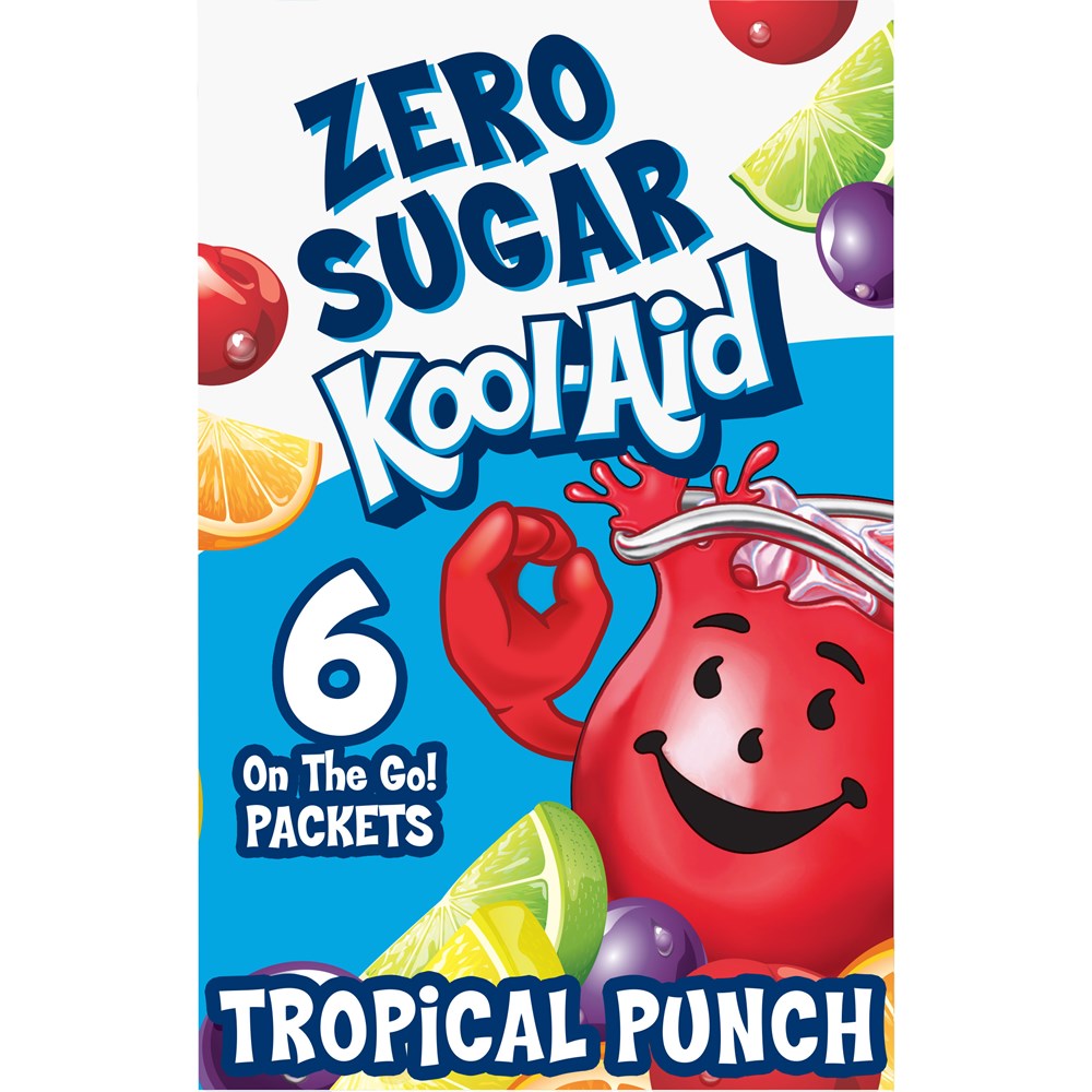 Kool Aid Zero Sugar Tropical Punch On the Go Mix 6pk STG 0.37oz/10.5g