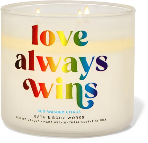 B&BW Scented 3 Wick Candle Love Always Wins 14.5oz/411g