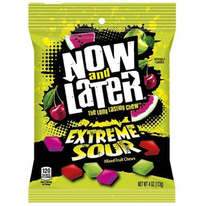 Now & Later Extreme Sour Fruit Chews 4oz/113g