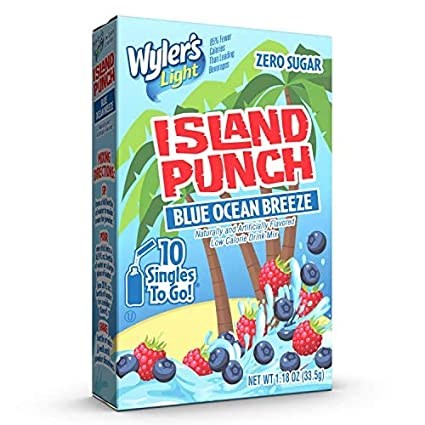 Wylers Island Punch Blue Ocean Breeze Mix Zero 10 Singles to go 1.18oz/33.5g