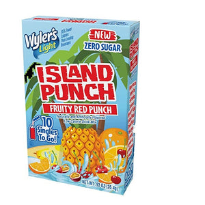Wylers Island Fruity Red Punch Mix Zero 10 Singles to go .93oz/26.4g