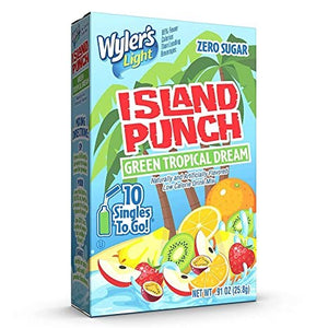 Wylers Island Punch Green Tropical Dream Mix Zero 10 Singles to go 0.91oz/25.8g