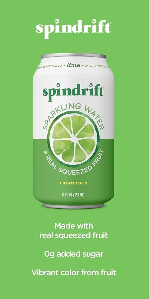 Spindrift Sparkling Water Lime Unsweetened 12floz/355ml