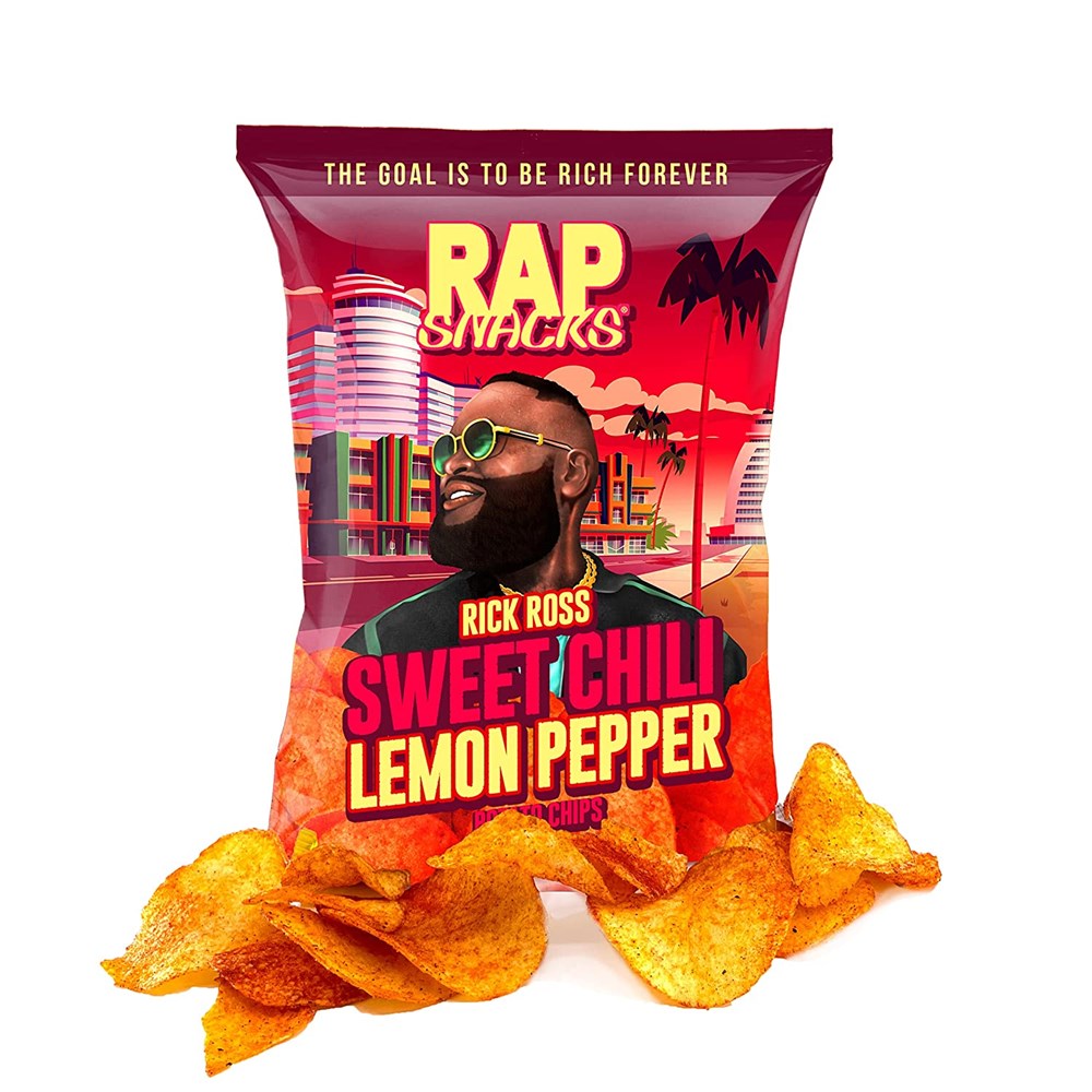 Rap Snacks Potato Chips Rick Ross Sweet Chili Lemon Pepper 2.5oz (Best by Dec 2025)