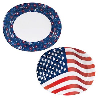 Patriotic Paper Plates Oval