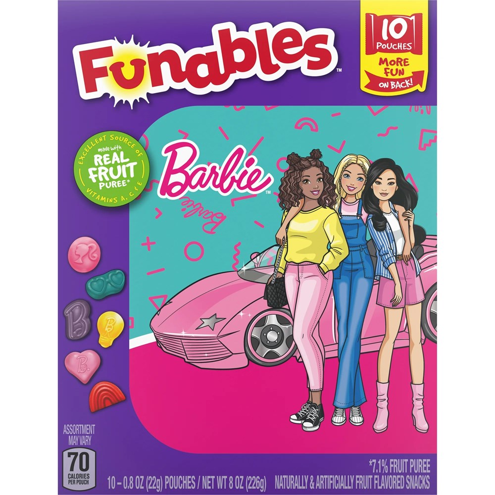 Funables Fruit Flavoured Snacks Barbie 10pk