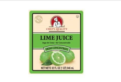 Chefs Quality Lime Juice 32floz/946ml