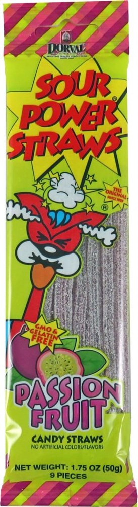 Sour Power Straws Passionfruit 1.75oz/50g