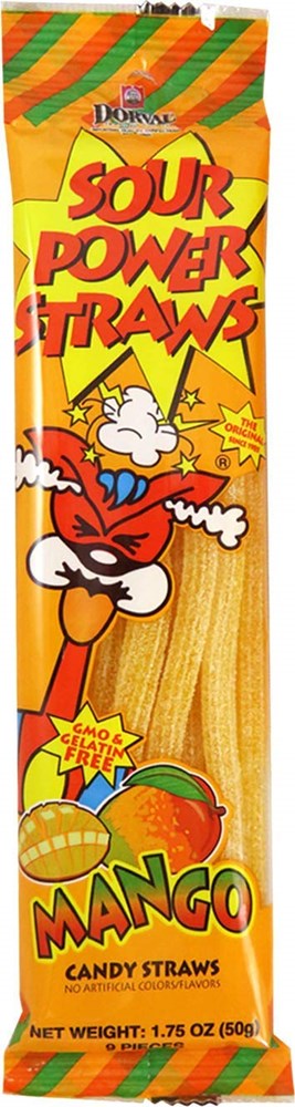 Sour Power Straws Mango 1.75oz/50g