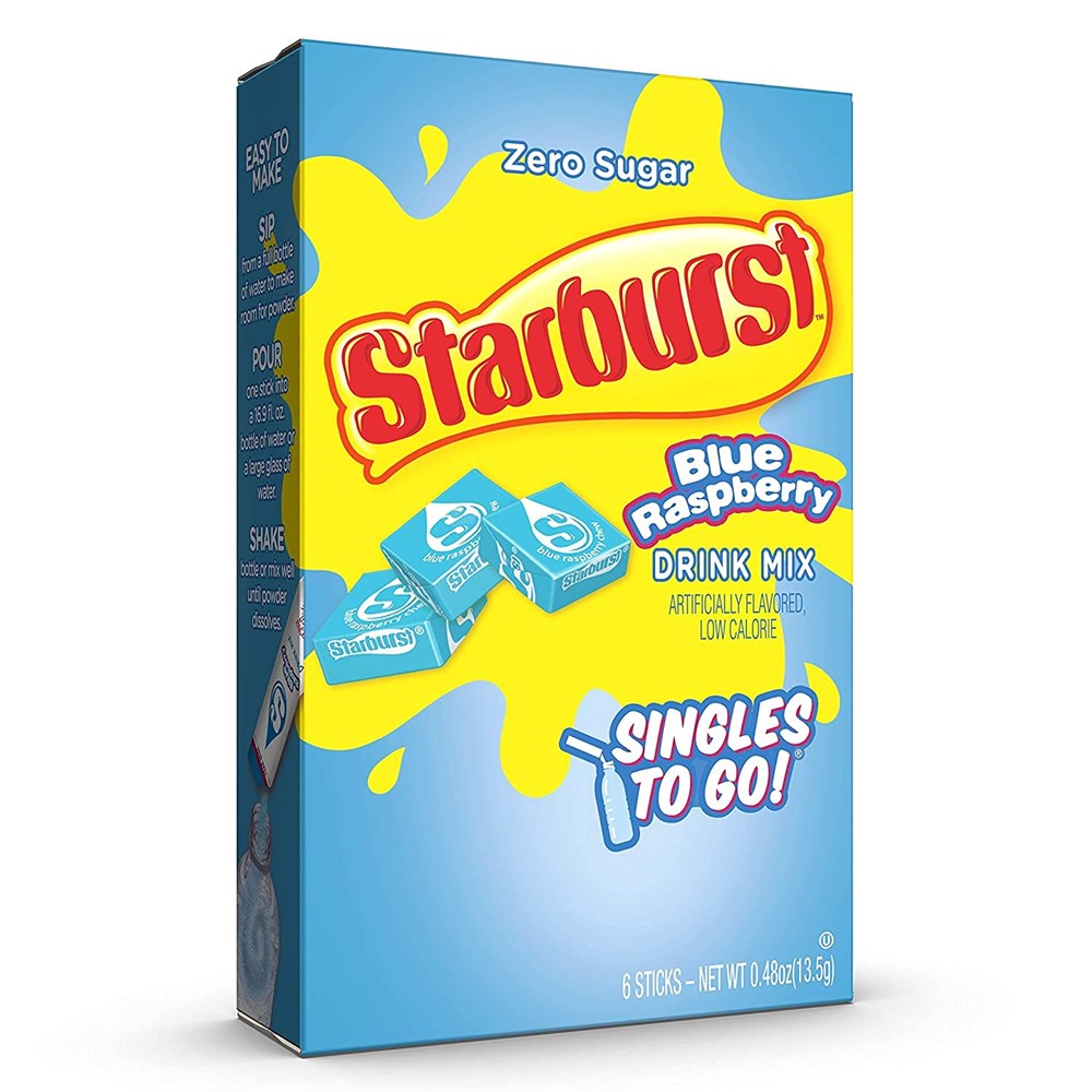 Starburst Singles to Go Blue Raspberry 6pk STG  0.48oz/13.5g