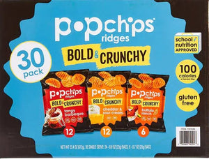 PoPchips Potato Ridges Variety 30 pack 0.7oz/20g