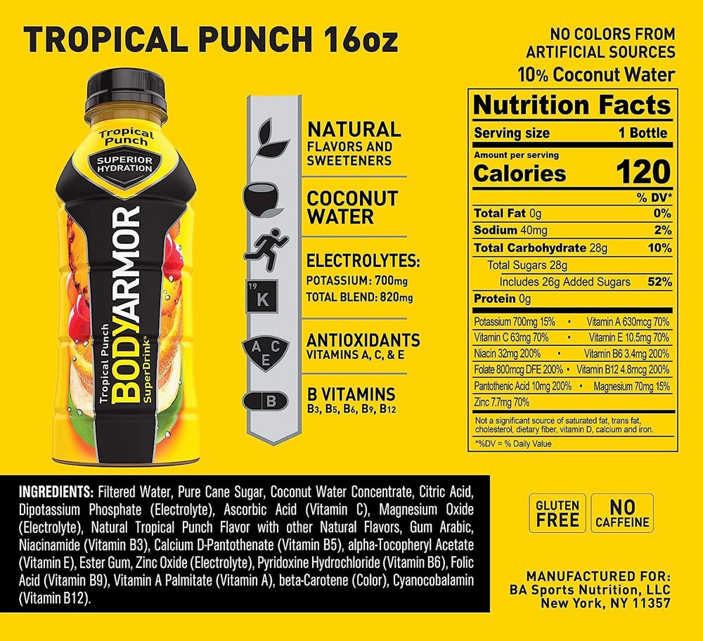 Body Armor Sport Tropical Punch 16floz/473g