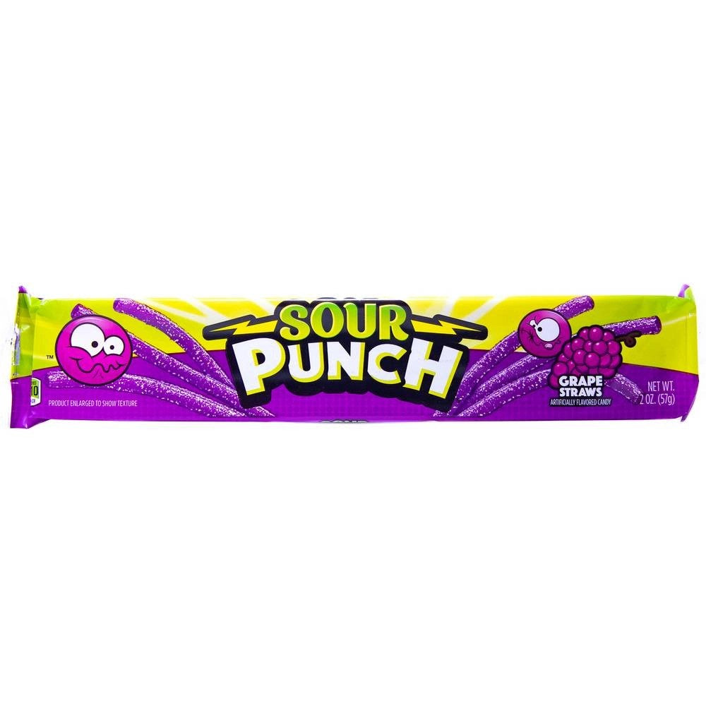 Sour Punch Straws Grape 2oz/57g