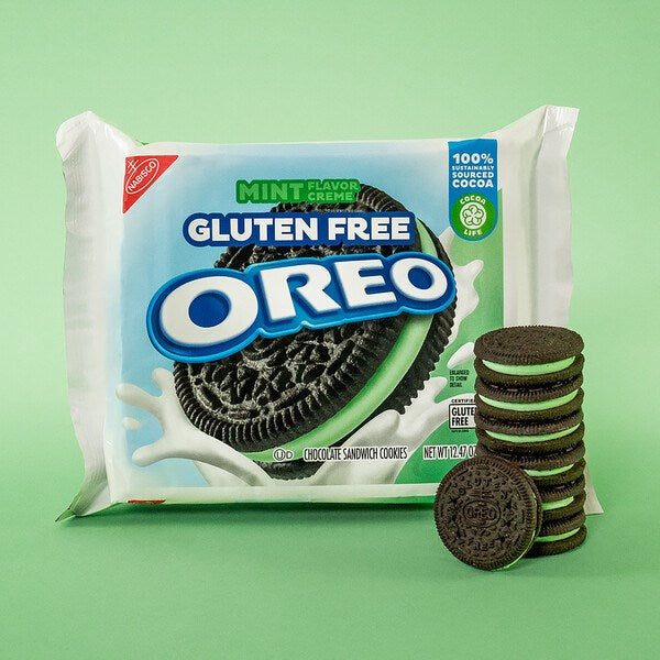 Nabisco Oreo *Gluten Free Mint Creme 12.47oz/353g *** LIMIT 2 *** contains Oats