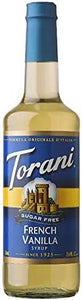 Torani French Vanilla Sugar Free Syrup 750ml