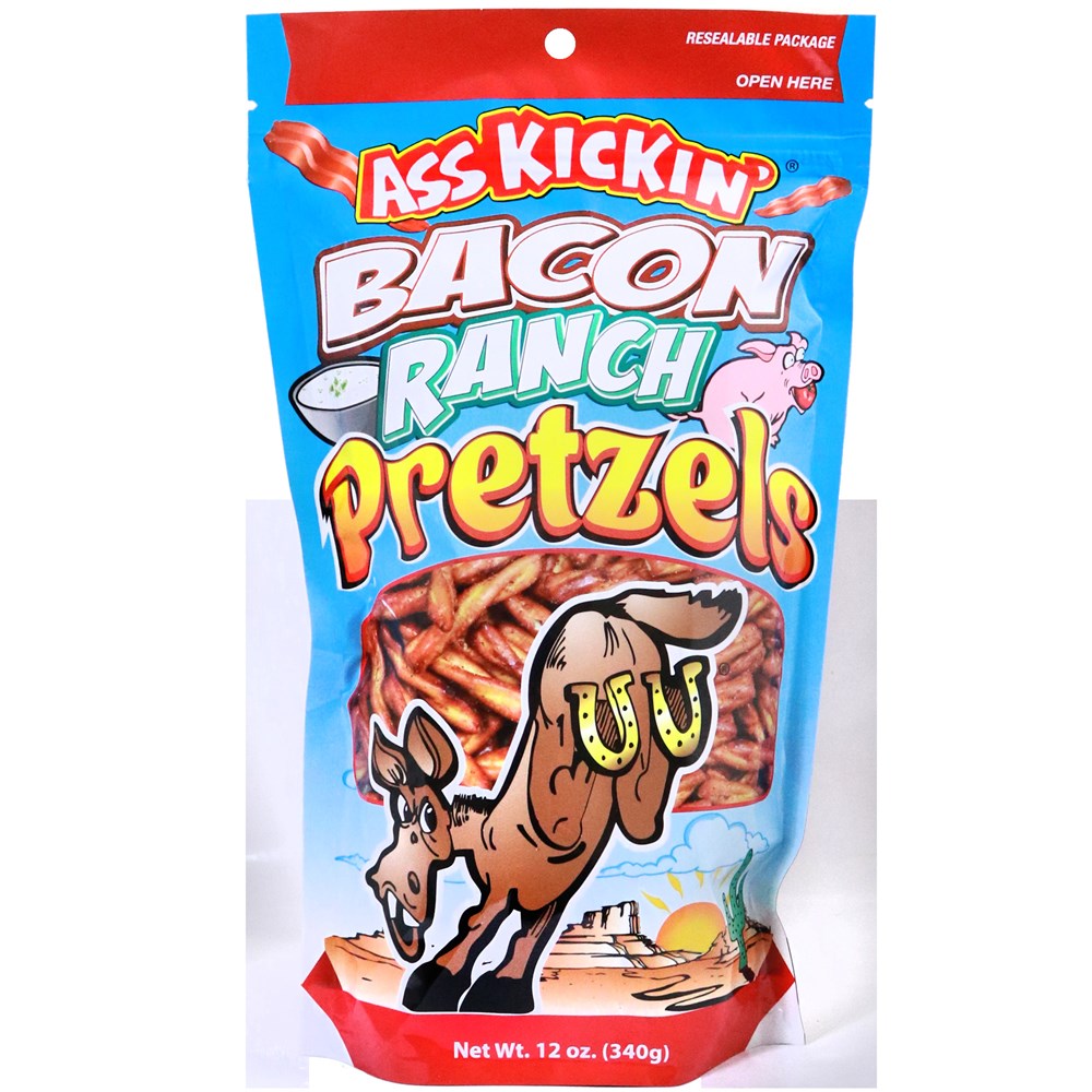 Ass Kickin Pretzels Bacon Ranch 12oz/340g (Best By Jun 2025)
