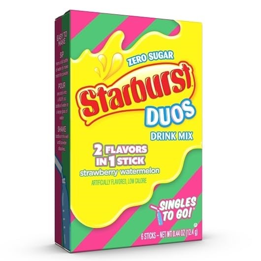 Starburst Singles to go Duos Strawberry Watermelon 6pk STG 0.44oz/12.4g