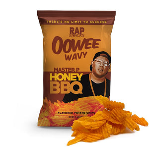 Rap Snacks Potato Chips Oowee Wavy Master P Honey BBQ 2.5oz/71g (Best By Oct 2025)