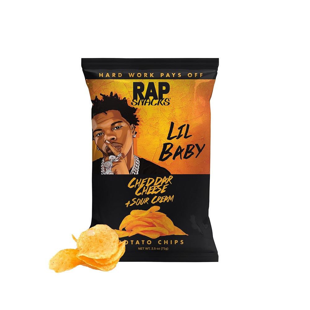 Rap Snacks Potato Chips Lil Baby Cheddar Cheese & Sour Cream 2.5oz/71g
