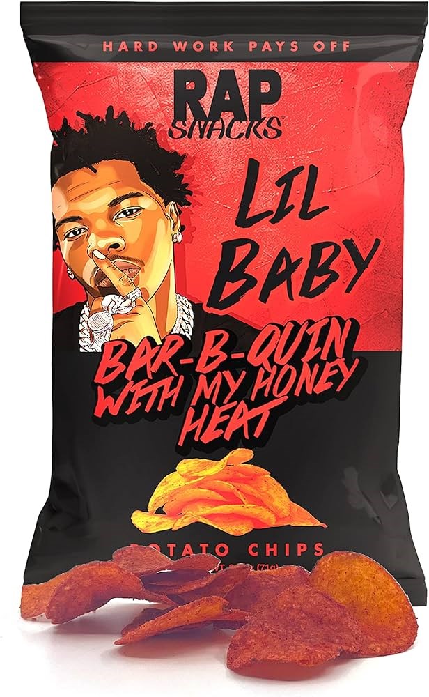 Rap Snacks Potato Chips Lil Baby Bar B Quin 2.5oz/71g Best By Nov 2024