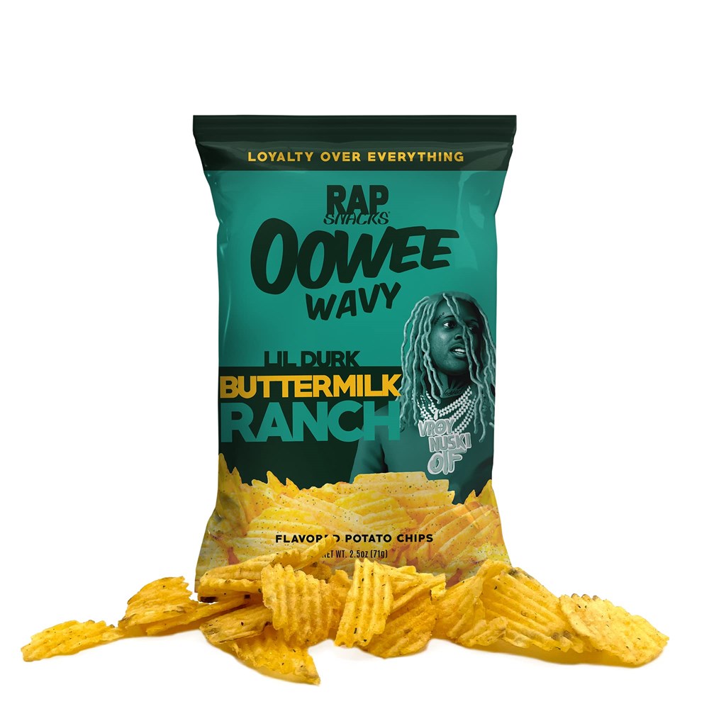 Rap Snacks Potato Chips Oowee Wavy Lil Durk Buttermilk Ranch 2.5oz/71g