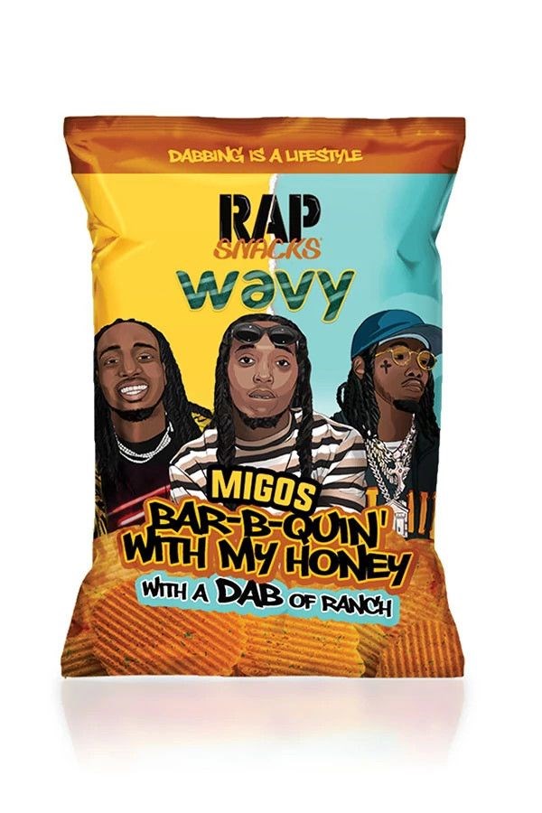 Rap Snacks Potato Chips Wavy Migos Bar BBQ with my Honey Ranch 2.5oz/71g
