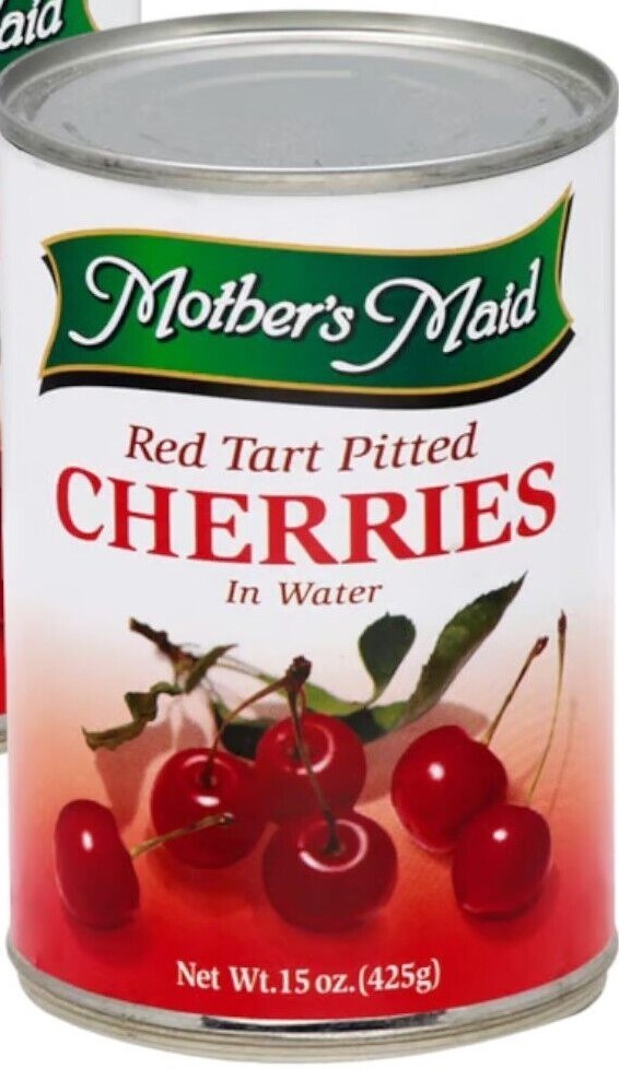 Mothers Maid Red Tart Pitted Cherries in Water 15oz/425g (Best by 17 Jul 2025)
