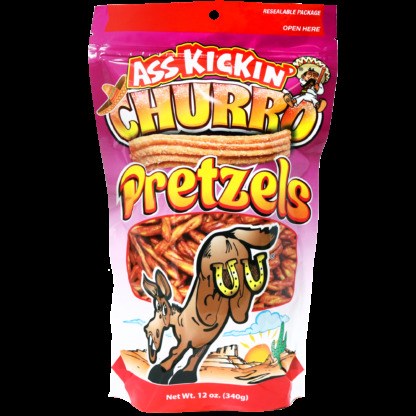 Ass Kickin Pretzels Cinnamon Churro 12oz/340g (Best by Jun 2025)