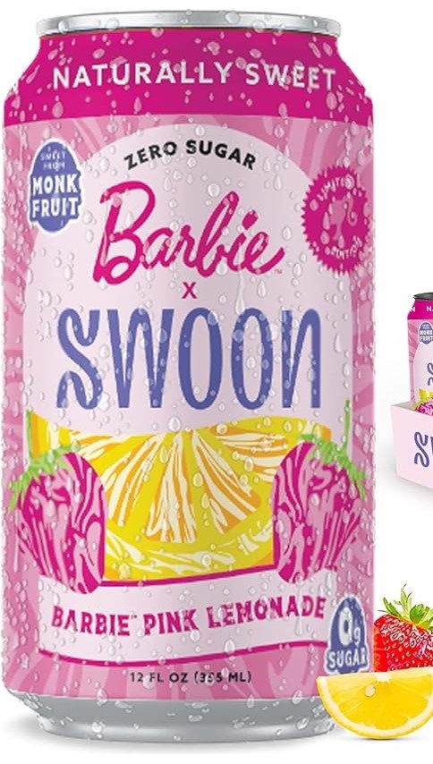 Swoon Zero Sugar Barbie Pink Lemonade Soda 355ml