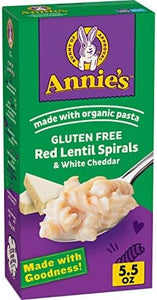 Annies Gluten Free Red Lentil Spirals & White Cheddar 5.5oz/155g