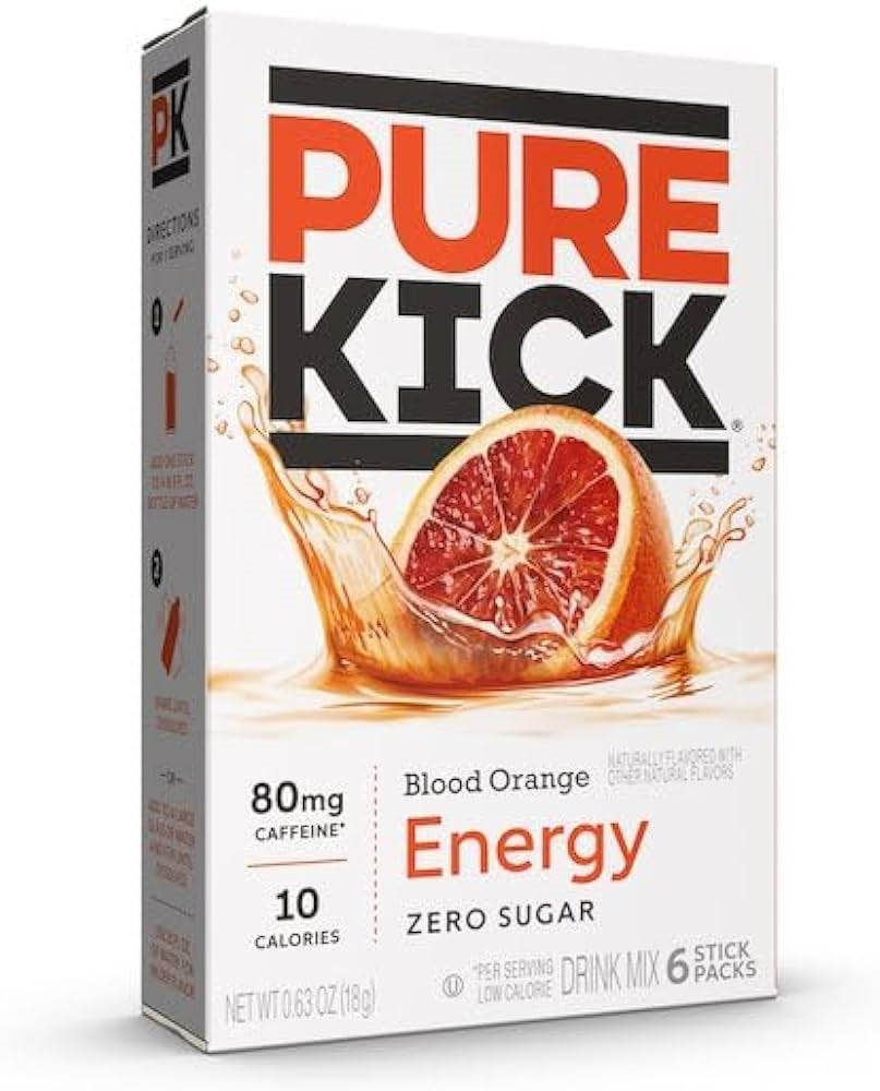 Pure Kick Energy Singles to Go Blood Orange 6pk STG 0.63oz/18g