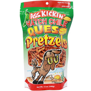 Ass Kickin Pretzels Hatch Chile Queso 12oz/340g (Best By Jun 2025)