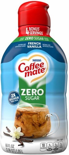 Nestle Coffee Mate Liquid 66oz French Vanilla Zero 66floz/1.95L (Best by Jul 2025)