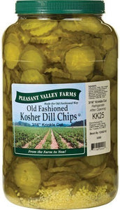 Pleasant Valley Farms 3/16" Cut Old Fashioned Kosher Dill Pickle Chips 128floz
