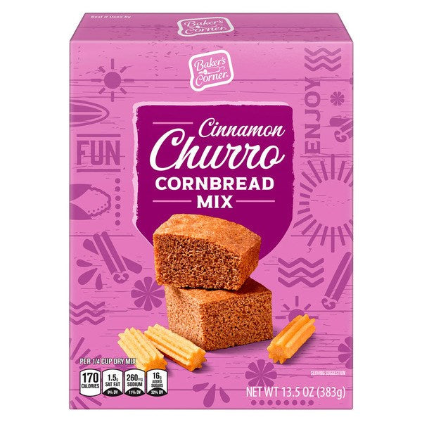 Bakers Corner Cinnamon Churro Cornbread Mix 13.5oz/383g