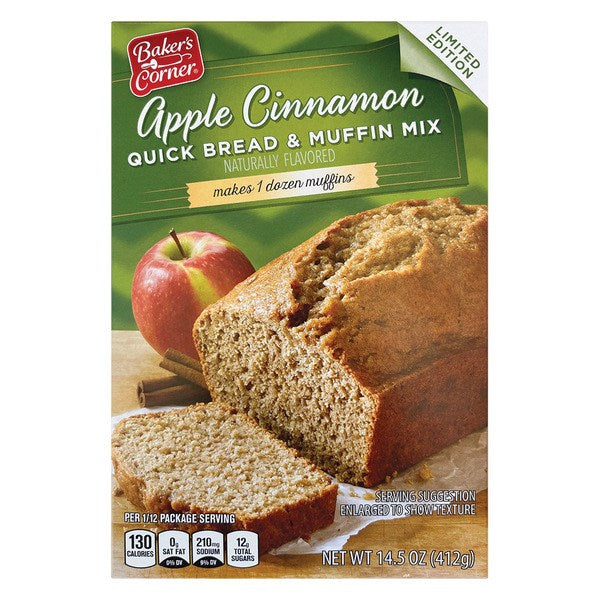 Bakers Corner Quick Bread & Muffin Mix Apple Cinnamon 13oz/370g