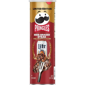 Pringles Beer Braised Steak Limited Edition 5.5oz/158g Best By June 2026