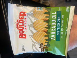 Boulder Avocado Oil Sea Spicy Green Chili Chips 1oz/28.3g (Best by 29 Sep 2025)