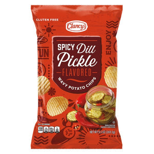 Clancys Spicy Dill Pickle Potato Chips 9.5oz/269.3g (Best by Jul 2025)