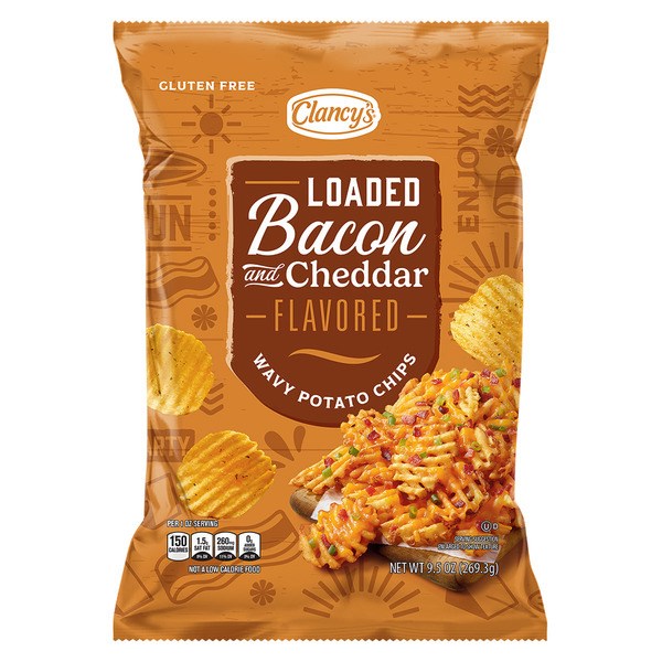 Clancys Loaded Bacon & Cheddar Potato Chips 9.5oz/269.3g