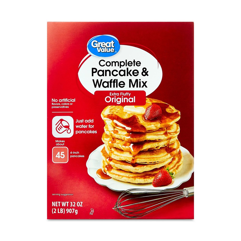 Great Value Complete Pancake & Waffle Mix Extra Fluffy Original 32oz/907g