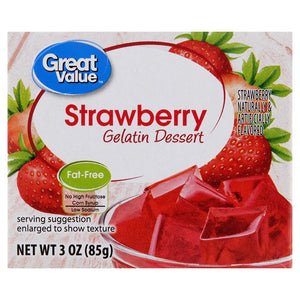 Great Value Strawberry Gelatin Dessert 3oz/85g