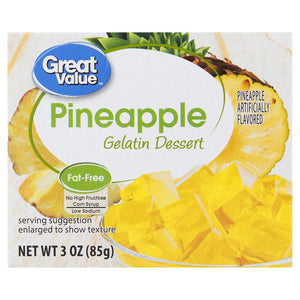 Great Value Pineapple Gelatin Dessert 3oz/85g