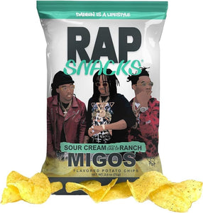 Rap Snacks Migos Sour Cream With A Dab Of Ranch  2.5oz (Best by Dec 2025)