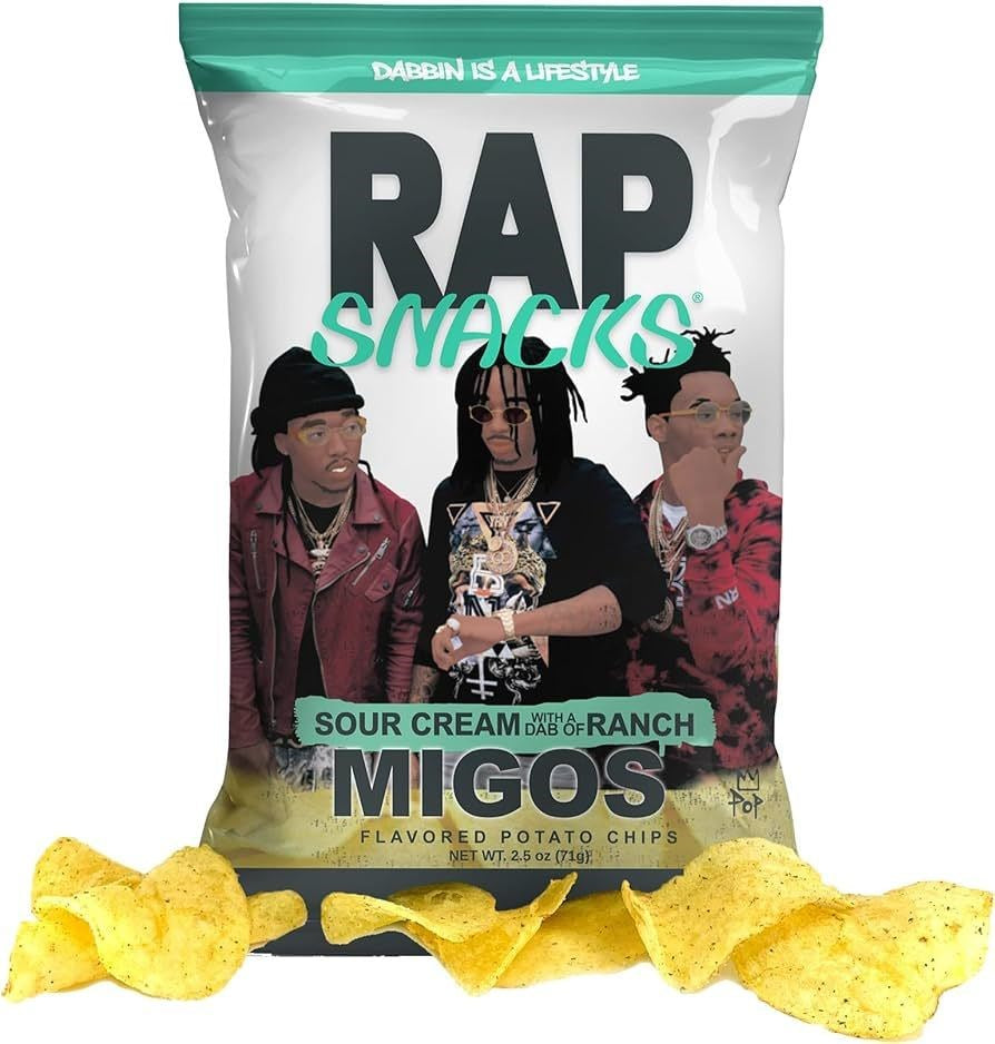 Rap Snacks Migos Sour Cream With A Dab Of Ranch  2.5oz (Best by Dec 2025)