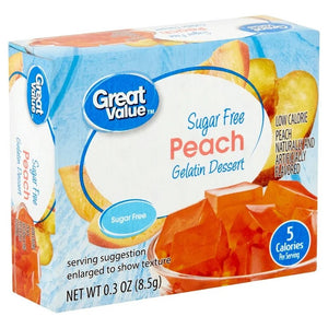 Great Value Sugar Free Peach Gelatin .3oz/8.5g
