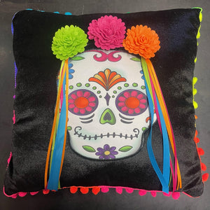 Dia De Los Muertos Sugar Skull Pillow