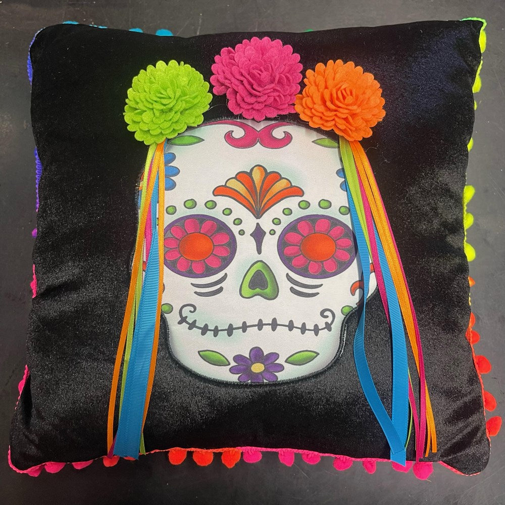 Dia De Los Muertos Sugar Skull Pillow